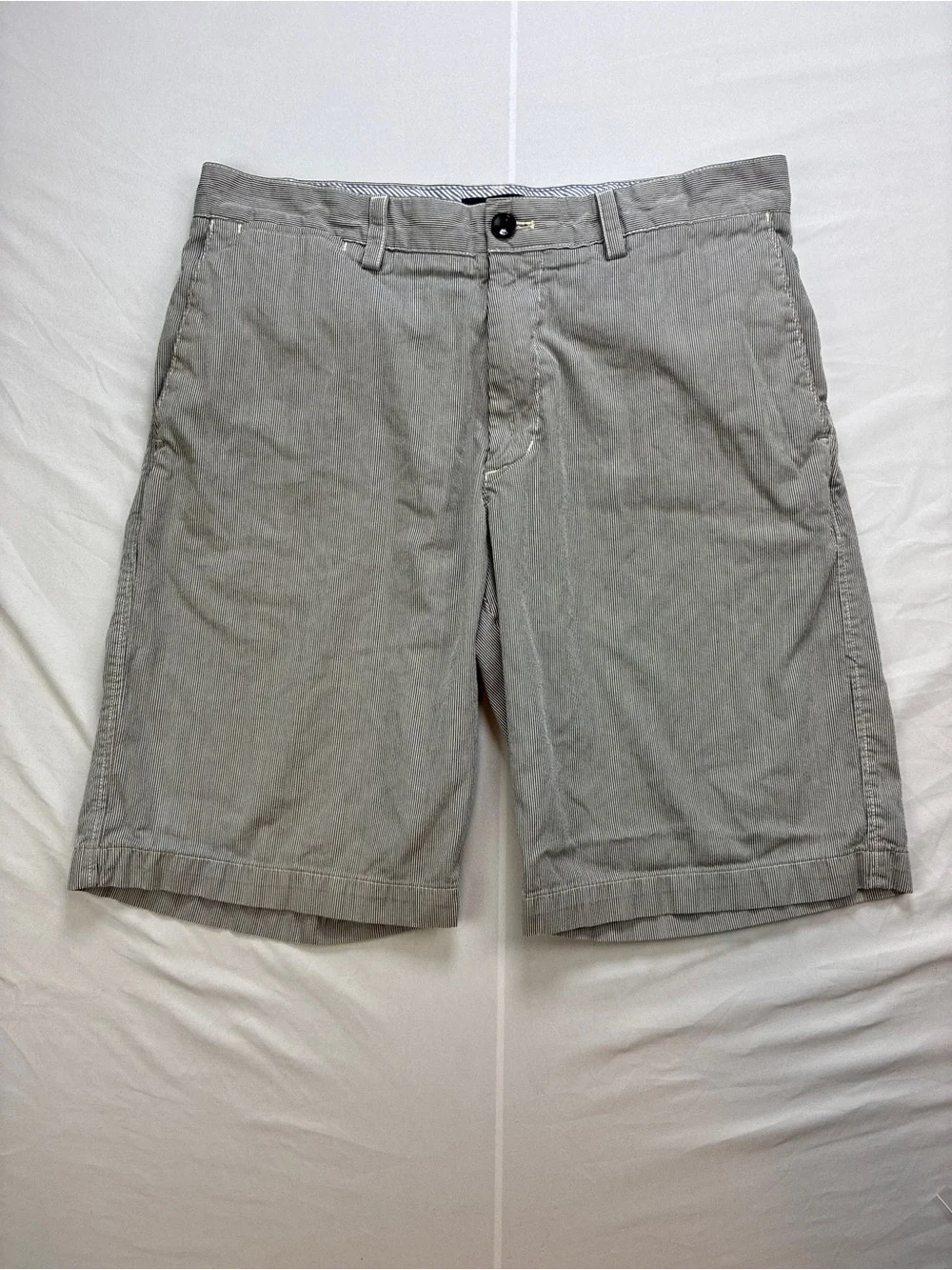 Banana Republic Bermuda Flat-Front Shorts Dark Navy/White stripes